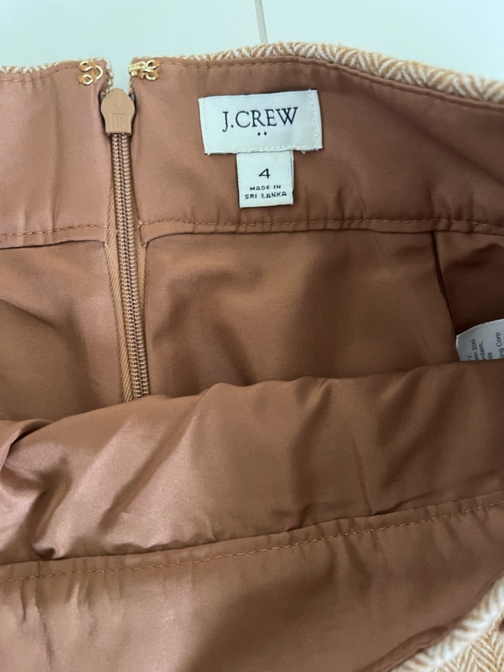 J Crew Two-Piece Brown Tweed Vest & Skirt Set - Picture 8 of 12